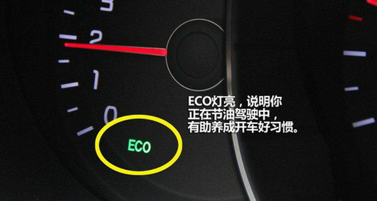 汽车仪表盘上显示eco